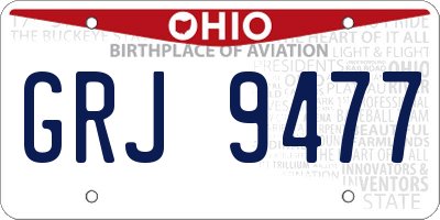 OH license plate GRJ9477