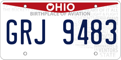 OH license plate GRJ9483