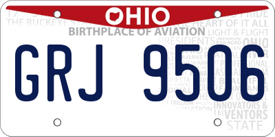 OH license plate GRJ9506