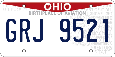 OH license plate GRJ9521
