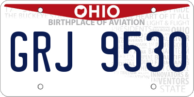OH license plate GRJ9530