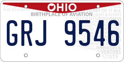 OH license plate GRJ9546