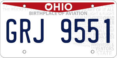 OH license plate GRJ9551