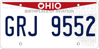 OH license plate GRJ9552