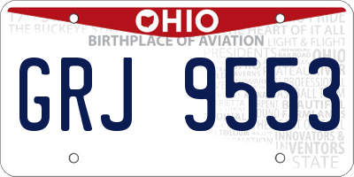 OH license plate GRJ9553