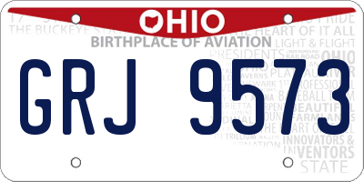 OH license plate GRJ9573