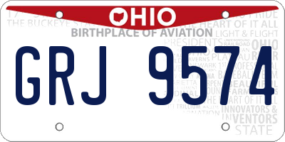 OH license plate GRJ9574