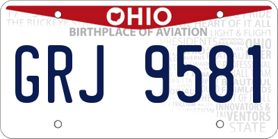 OH license plate GRJ9581