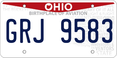 OH license plate GRJ9583
