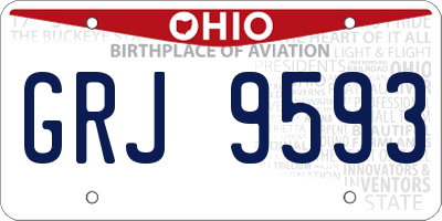 OH license plate GRJ9593