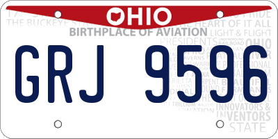 OH license plate GRJ9596