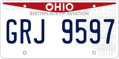 OH license plate GRJ9597