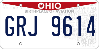 OH license plate GRJ9614