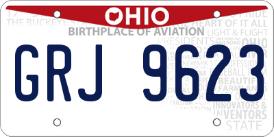 OH license plate GRJ9623