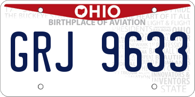 OH license plate GRJ9633