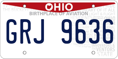 OH license plate GRJ9636