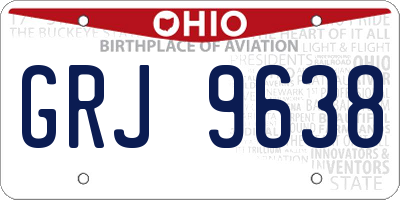 OH license plate GRJ9638