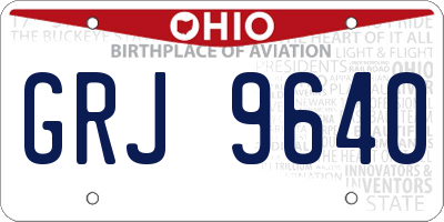 OH license plate GRJ9640
