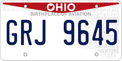 OH license plate GRJ9645