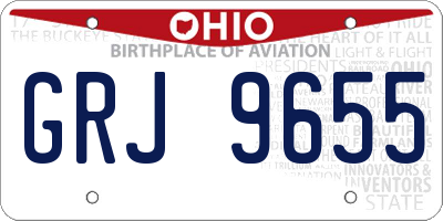 OH license plate GRJ9655