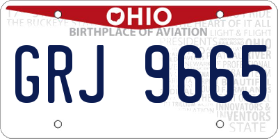 OH license plate GRJ9665