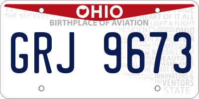 OH license plate GRJ9673