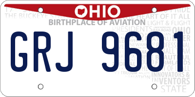 OH license plate GRJ9681