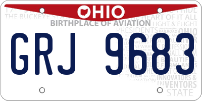 OH license plate GRJ9683