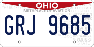 OH license plate GRJ9685