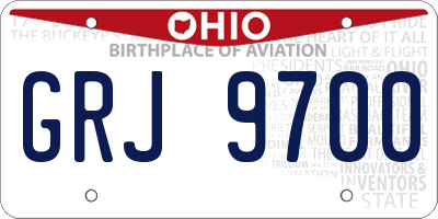 OH license plate GRJ9700