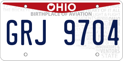 OH license plate GRJ9704