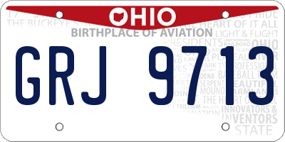 OH license plate GRJ9713