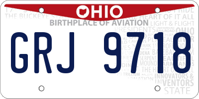 OH license plate GRJ9718