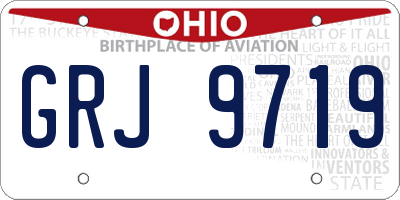 OH license plate GRJ9719