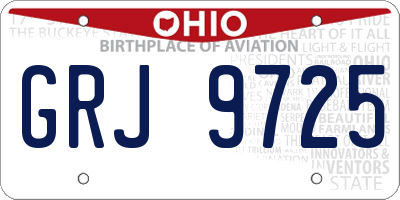 OH license plate GRJ9725