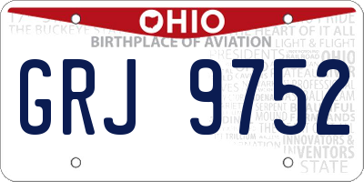OH license plate GRJ9752