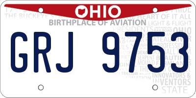 OH license plate GRJ9753