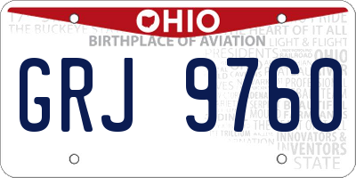 OH license plate GRJ9760