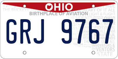 OH license plate GRJ9767
