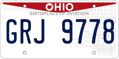 OH license plate GRJ9778