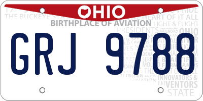 OH license plate GRJ9788