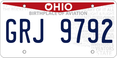 OH license plate GRJ9792