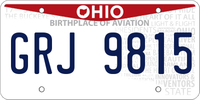 OH license plate GRJ9815