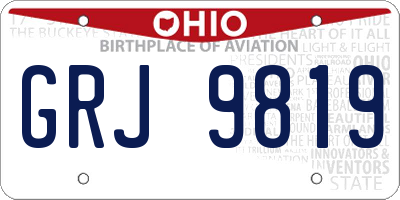 OH license plate GRJ9819