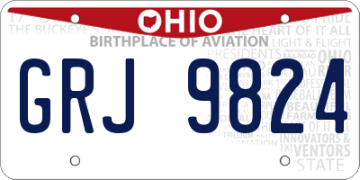 OH license plate GRJ9824