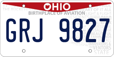 OH license plate GRJ9827