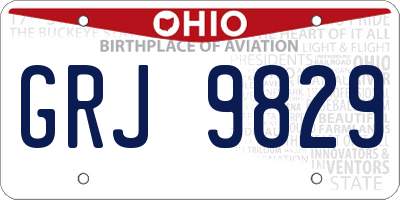 OH license plate GRJ9829