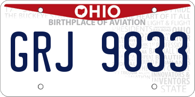 OH license plate GRJ9833