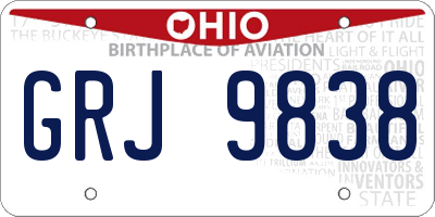 OH license plate GRJ9838