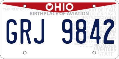 OH license plate GRJ9842